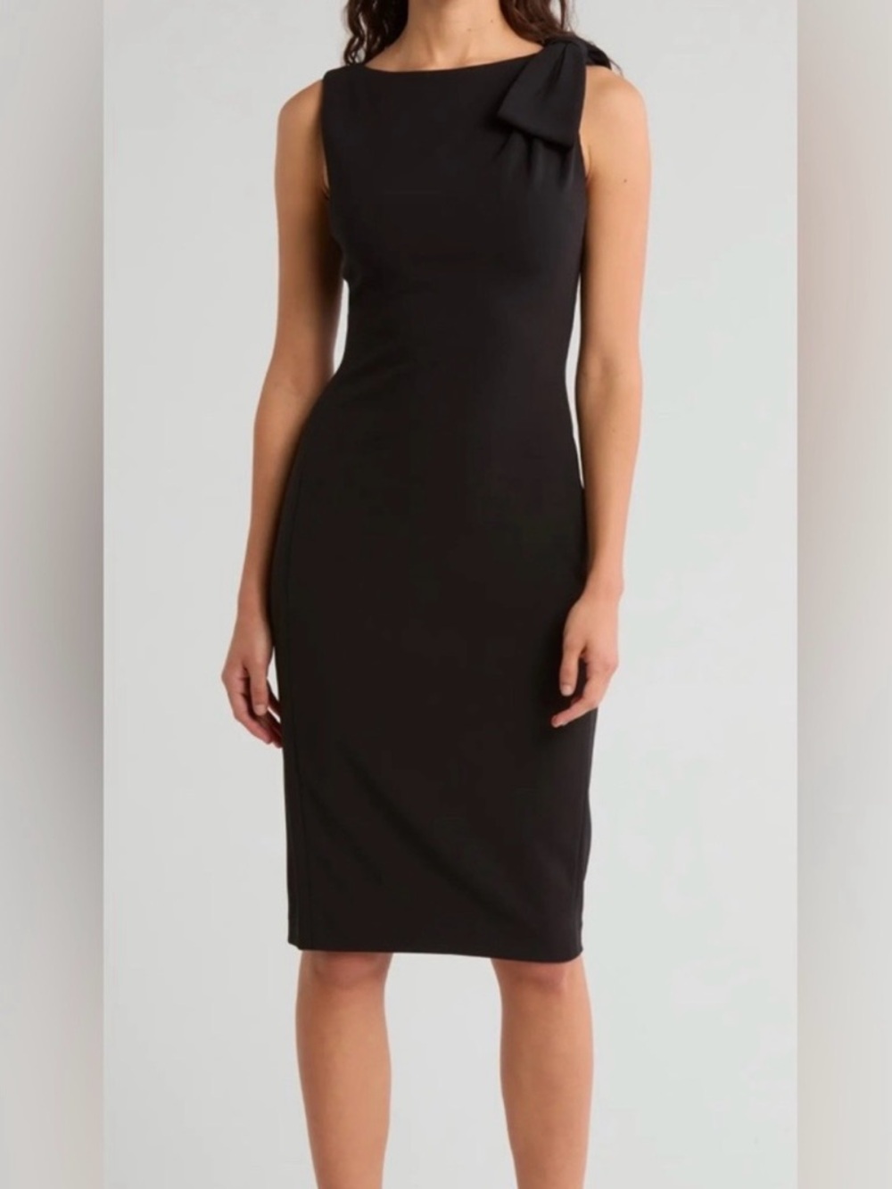 Calvin Klein Black One Shoulder Dress with Bow Brand New